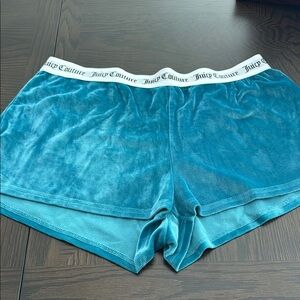 Juicy Couture Teal Velour Pajama Shorts